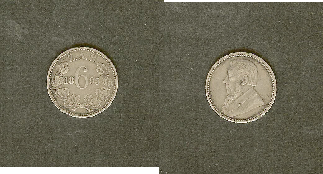 South Africa 6 pence 1895 aVF